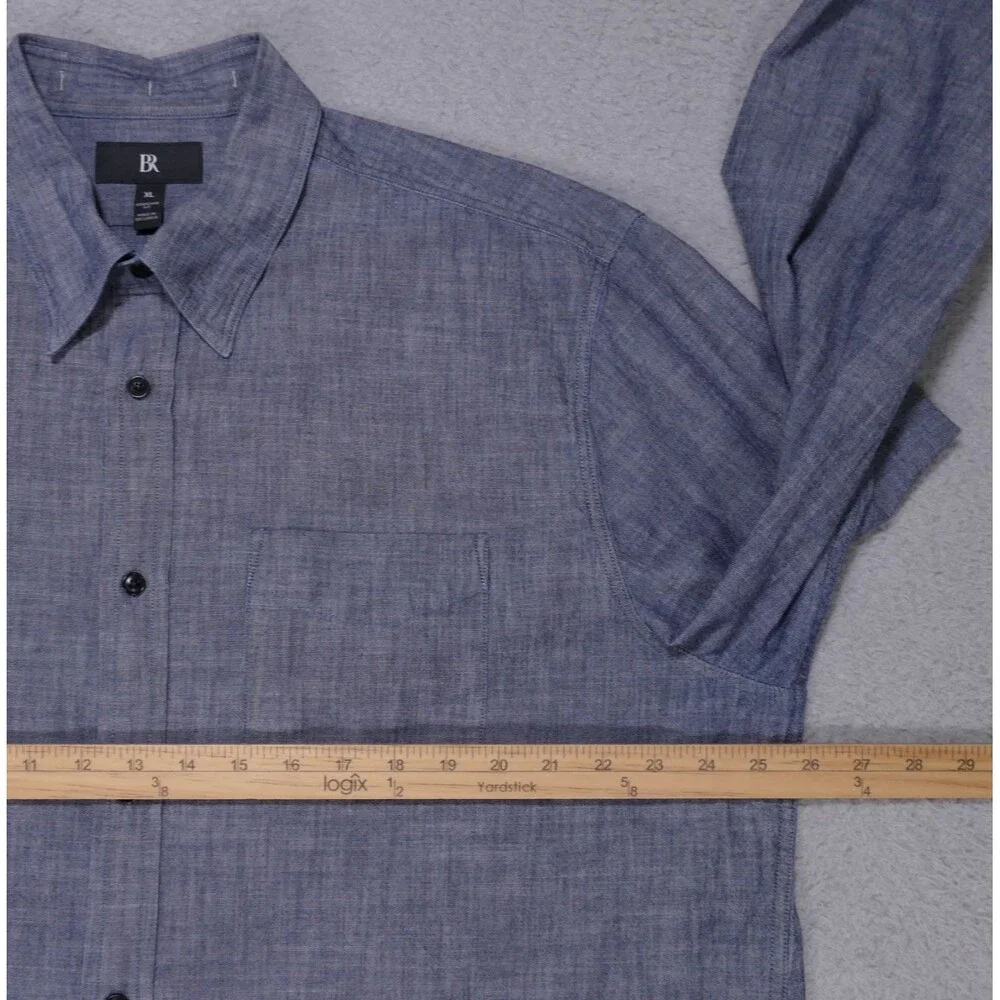 Banana Republic Standard Fit Shirt Mens XL Dark Blue Long Sleeve Chambray